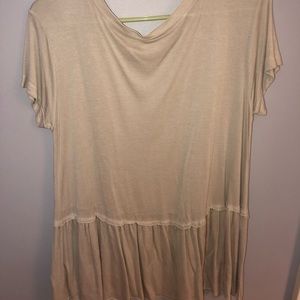 Tan/taupe short sleeve tank. Once worn.